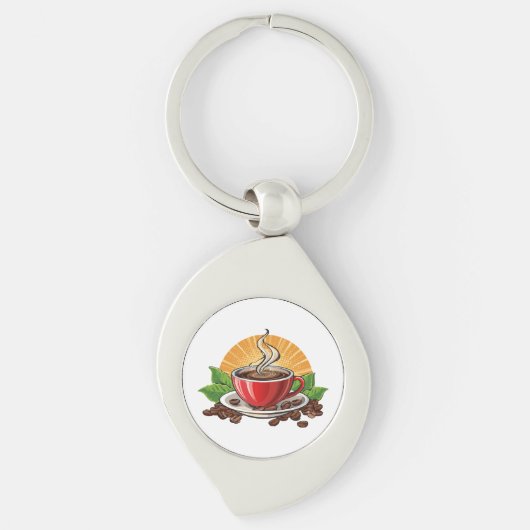 Rote Kaffeetasse Schlüsselanhänger (Vorderseite)