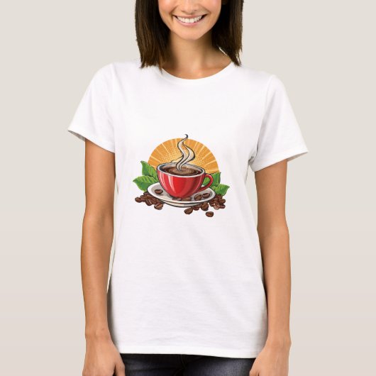 Rote Kaffeetasse T-Shirt (Vorderseite)