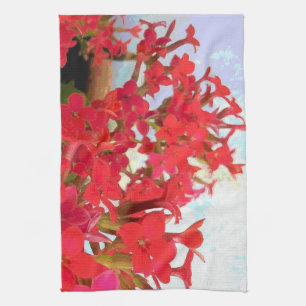 Rote Kalanchoe-Blüten Küchentuch