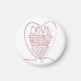 Rote Kalligraphie 1 Krinthen 13 4 7 Bibelverse Magnet