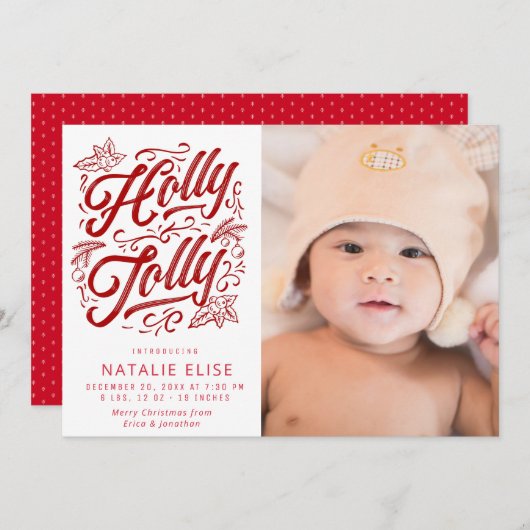 Rote Kalligraphie Feiertagskarte (Vorne/Hinten)