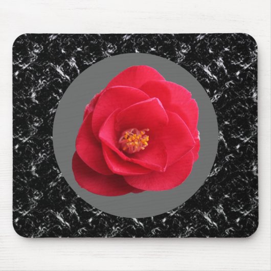 Rote Kamelie-Blume Mousepad (Vorne)