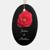 Rote Kamelie Blume Weihnachtsschmuck (Links)