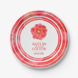 Rote Kamelien Hochzeitsfeier Teller
