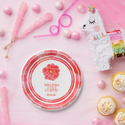 Rote Kamelien Hochzeitsfeier Teller (Party)