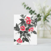 Rote Kamelien-Sumie-Farbe und Aquarellmalerei (Stehend Vorderseite)