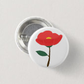Rote Kamelienblume Botanisches Geschenk Button (Vorne & Hinten)