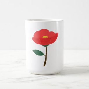 Rote Kamelienblume Botanisches Geschenk Verwandlungstasse