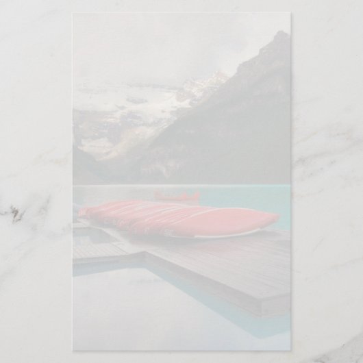 Rote Kanus am Lake Louise Briefpapier (Vorderseite)