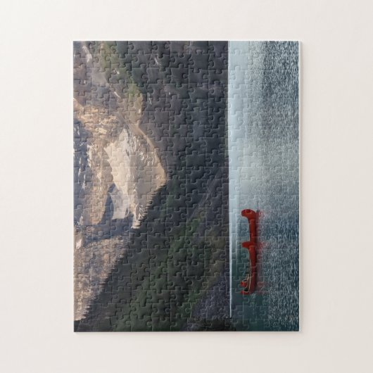 Rote Kanus am Louise-See Puzzle (Vertikal)