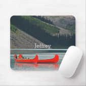 Rote Kanus, See, Gebirge nach Maß Mousepad (Mit Mouse)