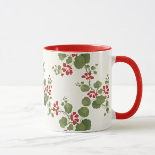 Rote Kapuzinerkresse-Cream-Hintergrund Tasse