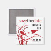 Rote Kardinal bei Zweighochzeiten speichern das Da Magnet (Vorderseite/Rückseite)