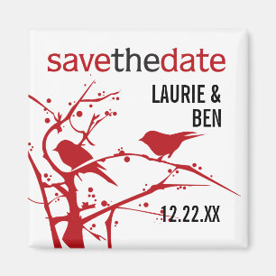 Rote Kardinal bei Zweighochzeiten speichern das Da Magnet