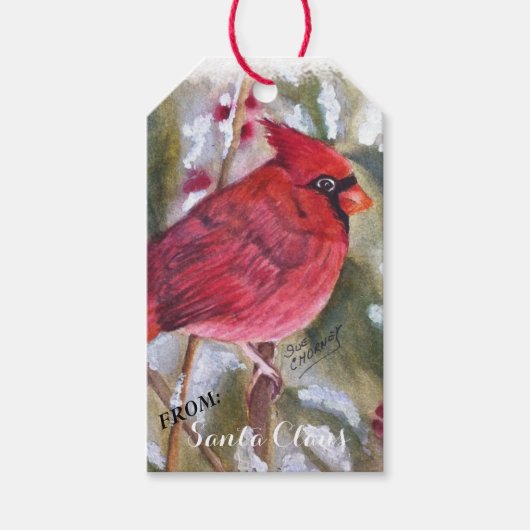 ROTE KARDINAL-BIRD AUS SANTA CLAUS-GESCHENKEN GESCHENKANHÄNGER (Vorderseite)