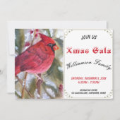 ROTE KARDINAL BIRD XMAS GALA PARTY EINLADUNG (Vorderseite)