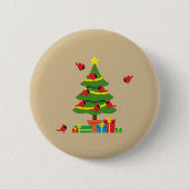 Rote Kardinal - Christmas Merrier verbringt zusamm Button (Vorderseite)