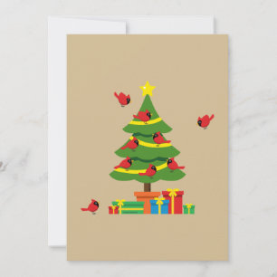 Rote Kardinal - Christmas Merrier verbringt zusamm Feiertagskarte