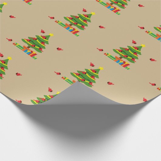 Rote Kardinal - Christmas Merrier verbringt zusamm Geschenkpapier (Ecke)