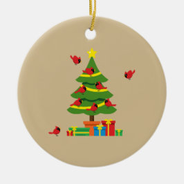 Rote Kardinal - Christmas Merrier verbringt zusamm Keramik Ornament