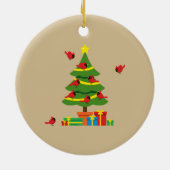 Rote Kardinal - Christmas Merrier verbringt zusamm Keramik Ornament (Hinten)