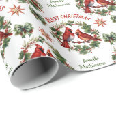 Rote Kardinal in Karettwein Geschenkpapier (Rolleneckpunkt)