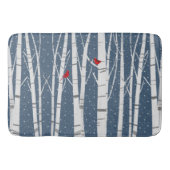 Rote Kardinal in Schneeflocken Badematte (Vorderseite)