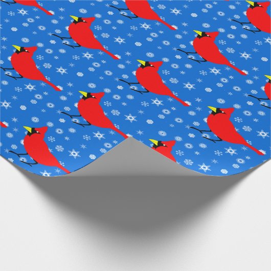 Rote Kardinal mit Schnee Geschenkpapier (Ecke)