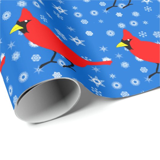 Rote Kardinal mit Schnee Geschenkpapier (Rolleneckpunkt)