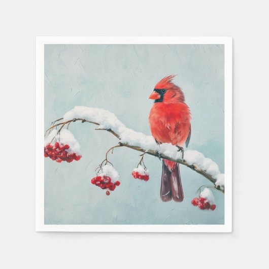 Rote Kardinal-Papier-Serviette Serviette (Vorderseite)