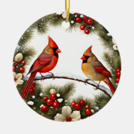 Rote Kardinal Snow Birds Memorial Geschenkideen Keramik Ornament