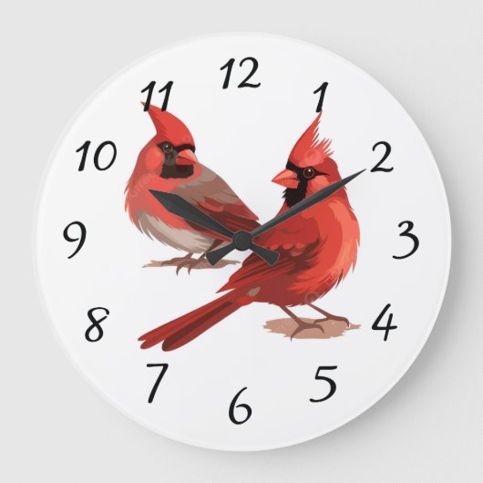 rote Kardinal-Wanduhr Große Wanduhr (Vorderseite)