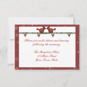 Rote Kardinal Winterurlaub Empfang Card Einladung (Vorderseite)