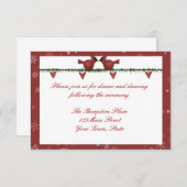 Rote Kardinal Winterurlaub Empfang Card Einladung (Vorne/Hinten)