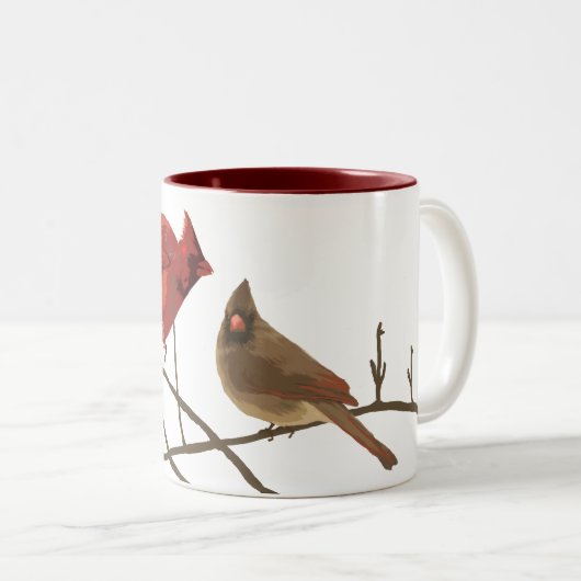 Rote Kardinal Zweifarbige Tasse (VorderseiteRechts)