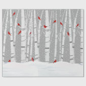 Rote Kardinäle auf Weißbirne Geschenkpapier (Flach)