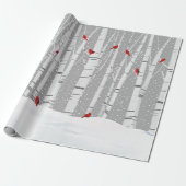 Rote Kardinäle auf Weißbirne Geschenkpapier (Ungerollt)