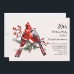 Rote Kardinäle Berries 30. Geburtstag Einladung<br><div class="desc">Schöne rote Kardinäle auf einer schneebedeckten Party Einladung zum 30. Geburtstag. Kontaktieren Sie mich,  um Hilfe bei Ihren Anpassungen zu erhalten oder um zusätzliche Matching oder Koordination von Zazzle Produkten für Ihre Feier zu beantragen.</div>