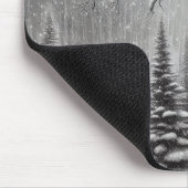 Rote Kardinäle im Winterwald Mousepad (Ecke)