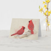 Rote Kardinäle Karte (Gelbe Blume)