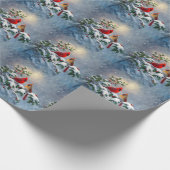 Rote Kardinäle und Holly in Snow Geschenkpapier (Ecke)