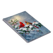 Rote Kardinäle und Holly in Snow Notizblock (Rechte Seite)