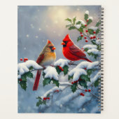 Rote Kardinäle und Holly in Snow Planer (Rückseite)