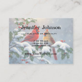 Rote Kardinäle und Holly in Snow Visitenkarte (Rückseite)