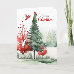 Rote Kardinäle Waldwald Frohe Weihnachten