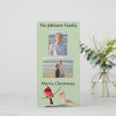 Rote Kardinäle Weihnachten Birnen Light Green (Stehend Vorderseite)