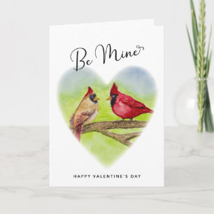 Rote Kardinäle werden meine Valentintagskarte sein Karte