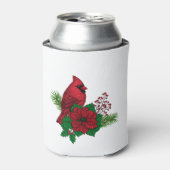 Rote Kardinäle zur Weihnachtsdekoration Dosenkühler (Kanne Vorderseite)