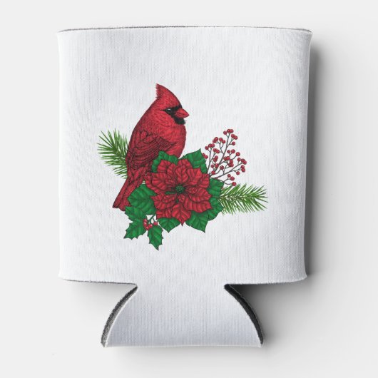 Rote Kardinäle zur Weihnachtsdekoration Dosenkühler (Vorderseite)