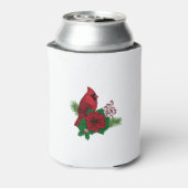 Rote Kardinäle zur Weihnachtsdekoration Dosenkühler (Kanne Rückseite)